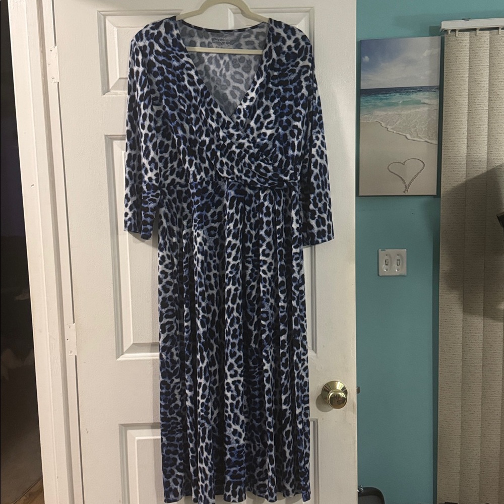 Investments Soft Separates Blue Patterned Dress.